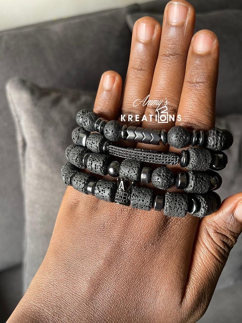 Black volcano Bead Bracelet