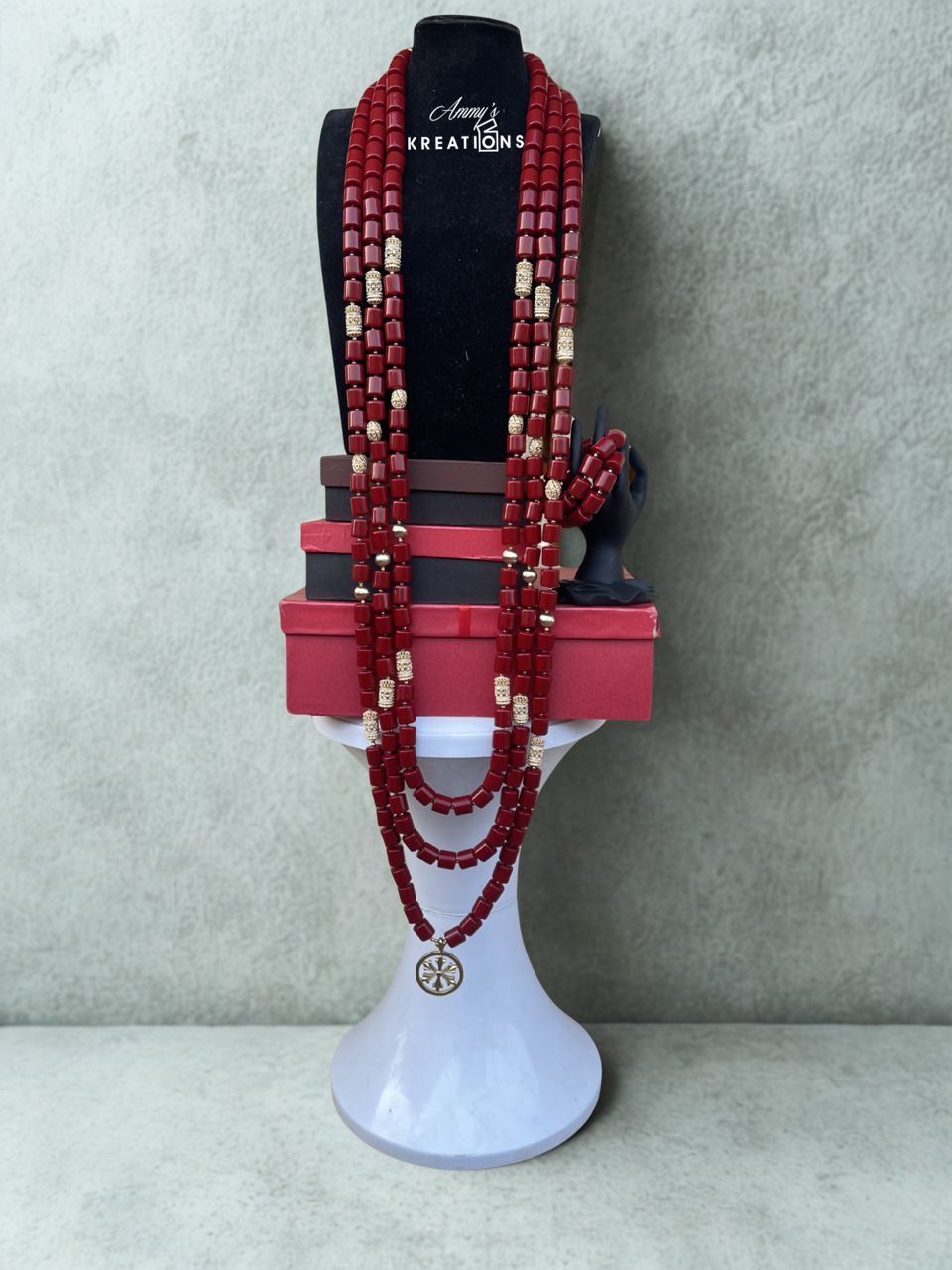 Wine Brazillian Bead Necklace